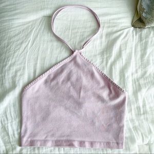 Urban Outfitters Light Pink Halter Tie Top